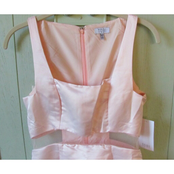 🆕NWT TOBI light pink blush mesh cutout prom dress - Picture 3 of 7
